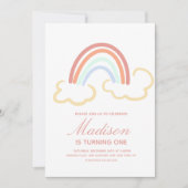 Regenbogenwolke Doodle jedes Alter farbenfroh Einladung (Vorderseite)