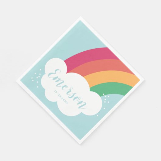 Regenbogenwolke-Kindergeburtstag Serviette (Ecke)