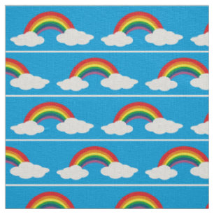 Regenbogenwolken Aqua-Blau Stoff