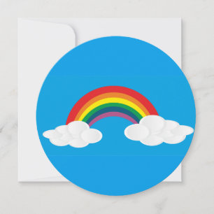 Regenbogenwolken Aqua Blue Hochzeit Einladungen