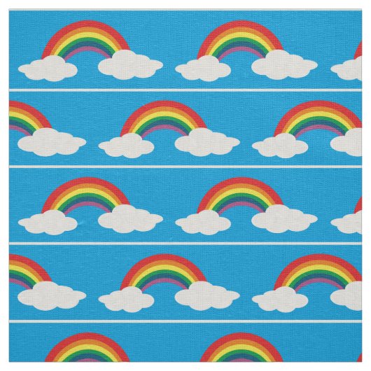 Regenbogenwolken aus Aqua Stoff (Muster)