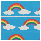 Regenbogenwolken aus Aqua Stoff (Nahaufnahme)