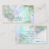 Regenbogenwolken aus Holografischem Marmor und Imi Visitenkarte (Vorne/Hinten)