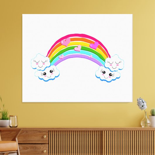 Regenbogenwolken Canvas Print Leinwanddruck (Insitu (Wohnzimmer))