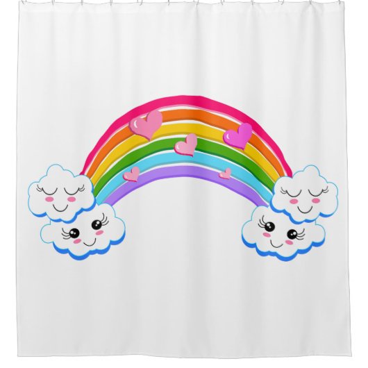 Regenbogenwolken Duschvorhang (Vorderseite)