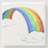 Regenbogenwolken Farbiger Glitzer Shiny Whimsical Steinuntersetzer (Vorderseite)