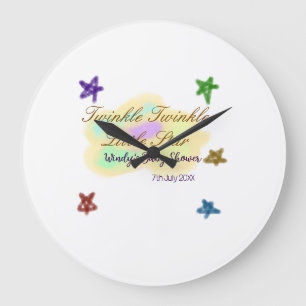 Regenbogenwolken funkeln Twinkle Little Star Baby Große Wanduhr