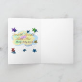 Regenbogenwolken funkeln Twinkle Little Star Baby Karte (Innenseite)