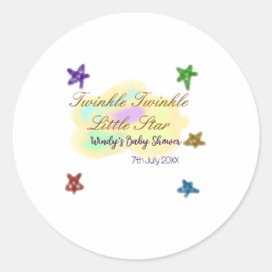 Regenbogenwolken funkeln Twinkle Little Star Baby Runder Aufkleber