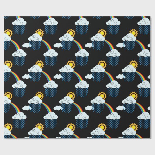 Regenbogenwolken Geschenkpapier (Flach)