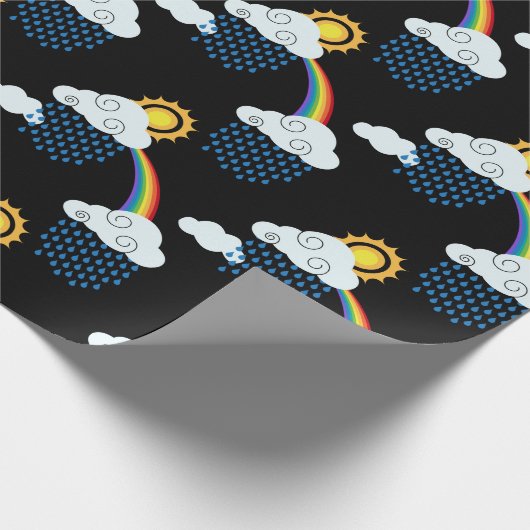 Regenbogenwolken Geschenkpapier (Ecke)