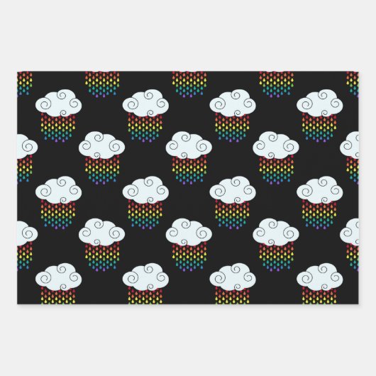 Regenbogenwolken Geschenkpapier Set (Vorderseite 3)