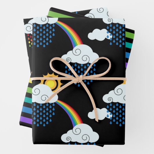 Regenbogenwolken Geschenkpapier Set (Beispiel)