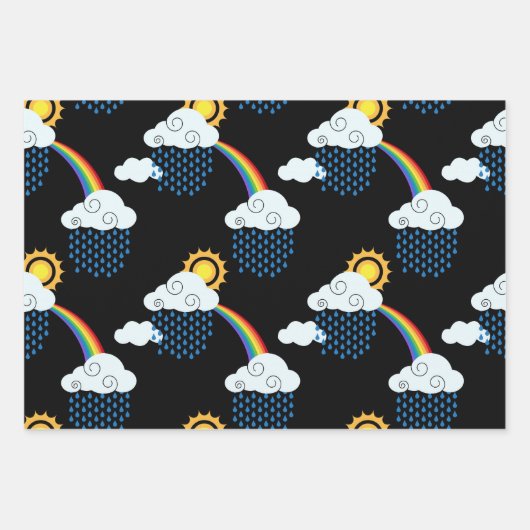 Regenbogenwolken Geschenkpapier Set (Vorderseite)