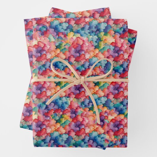 Regenbogenwolken Geschenkpapier Set (Beispiel)