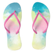 Regenbogenwolken Glitzer funkelnde Sterne Badesandalen (Fußbett)