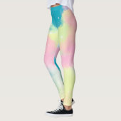 Regenbogenwolken Glitzer funkelnde Sterne Leggings (Links)