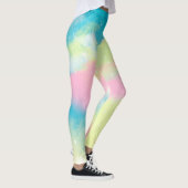 Regenbogenwolken Glitzer funkelnde Sterne Leggings (Rechts)