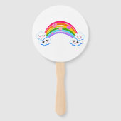 Regenbogenwolken Handfans Fächer (Vorderseite)