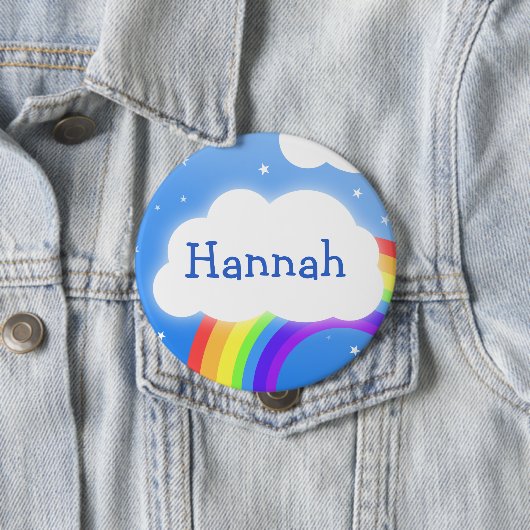 Regenbogenwolken-individueller Name - Button (Beispiel)