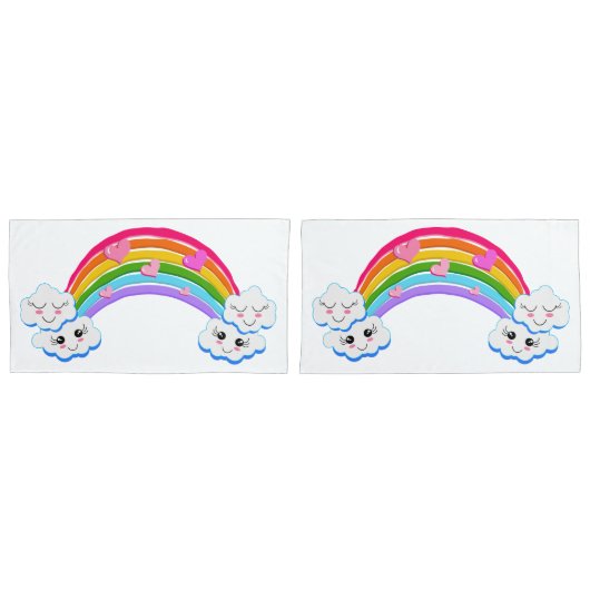 Regenbogenwolken Pillowcases Kissenbezug (Vorderseite-Set)