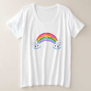 Regenbogenwolken Plus-Size-Shirt Große Größe T-Shirt