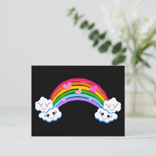 Regenbogenwolken Postkarte (Stehend Vorderseite)
