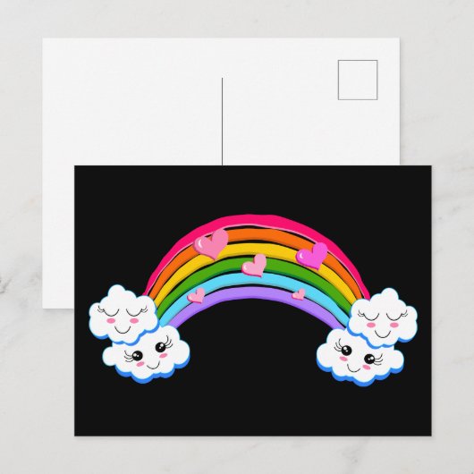 Regenbogenwolken Postkarte (Vorne/Hinten)