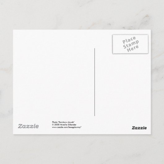 Regenbogenwolken Postkarte (Rückseite)