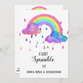 *~* Regenbogenwolken Regentropfen Einladung (Vorne/Hinten)