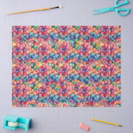 Regenbogenwolken Seidenpapier (Basteln)