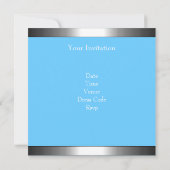 Regenbogenwolken Silver Trim 21. Geburtstag Party Einladung (Rückseite)