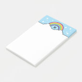 Regenbogenwolken & Sterne Monogramm Post-it Klebezettel (angewinkelt)