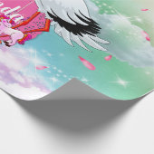 Regenbogenwolken & Stork Geschenkpapier (Ecke)