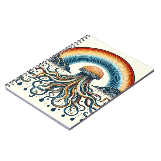 Regenbogenwolken und -endristen notizblock (Linke Seite)