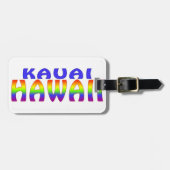 Regenbogenwörter Kauais Hawaii Gepäckanhänger (Vorderseite horizontal)