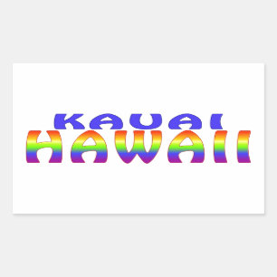 Regenbogenwörter Kauais Hawaii Rechteckiger Aufkleber