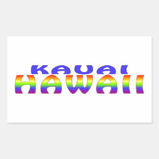 Regenbogenwörter Kauais Hawaii Rechteckiger Aufkleber