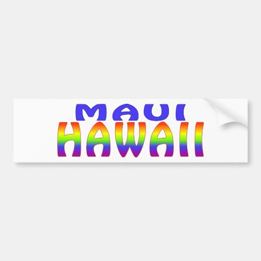 Regenbogenwörter Mauis Hawaii Autoaufkleber (Vorne)