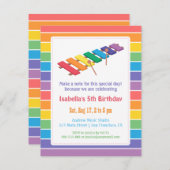 RegenbogenXylophone scherzt Musik-Themed Einladung (Vorne/Hinten)