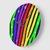 Regenbogenzebra-Druck Große Wanduhr (Winkel)