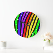 Regenbogenzebra-Druck Große Wanduhr (Zuhause)