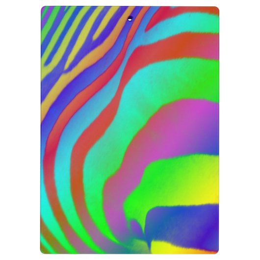 Regenbogenzebra-Druck Klemmbrett (Rückseite)