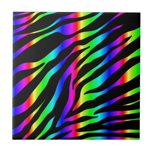 Regenbogenzebra Fliese (Vorderseite)