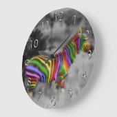 RegenbogenZebra Große Wanduhr (Winkel)
