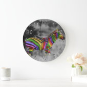 RegenbogenZebra Große Wanduhr (Zuhause)
