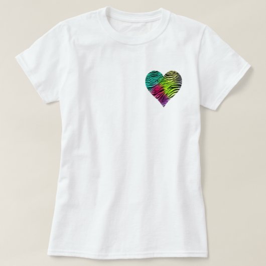 Regenbogenzebra-Herz T-Shirt (Design vorne)