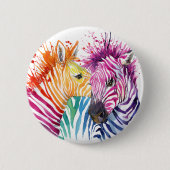 Regenbogenzebra-Knopf Button (Vorderseite)