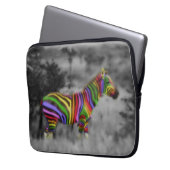 RegenbogenZebra Laptopschutzhülle (Vorderseite Links)