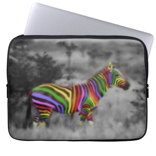 RegenbogenZebra Laptopschutzhülle (Vorderseite)